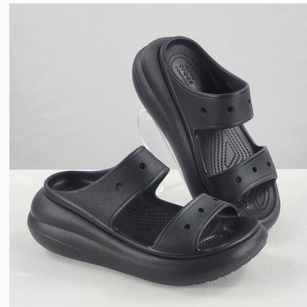 NEW Crocs Black Slide Sandals size M6, W8 - Picture 3 of 12